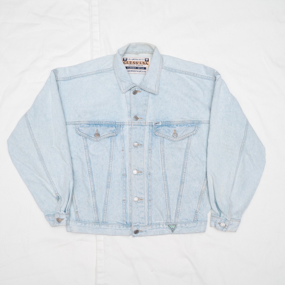 Vintage Guess Denim Jacket Men's Medium Classic Style USA Georges Marciano 80s